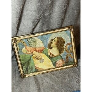 1995 Angel Lute Art Print Melozzo Style Gold Pearl Frame 8.5x6‎ TMG Harvey